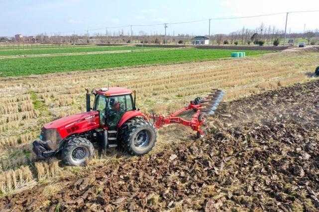 七铧犁闪亮耀眼光芒,上海崇明长江现代农业万亩良田开启春耕