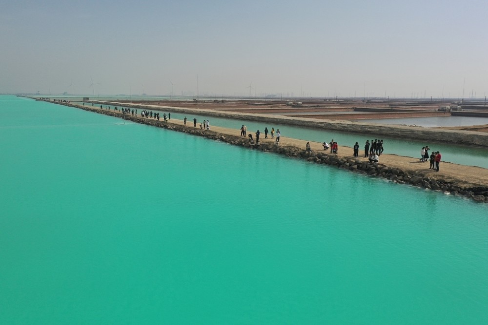 山东潍坊:滨海盐田因颜色神似"茶卡盐湖" 成为网红打卡地!_腾讯新闻