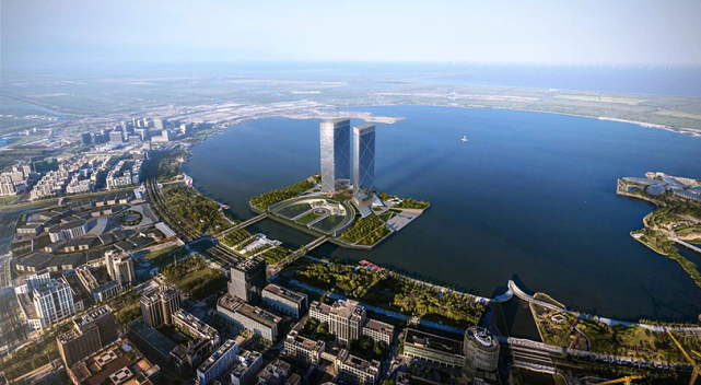 贝氏事务所新作上海临港双子塔酷似向东展翅翱翔的飞鸟