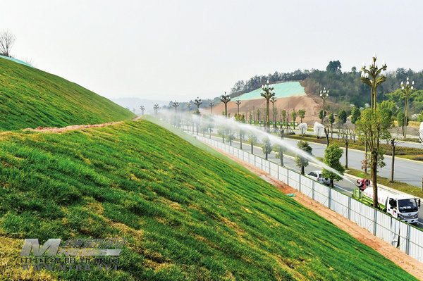 9万平方米生态绿化护坡扮靓科技城大道