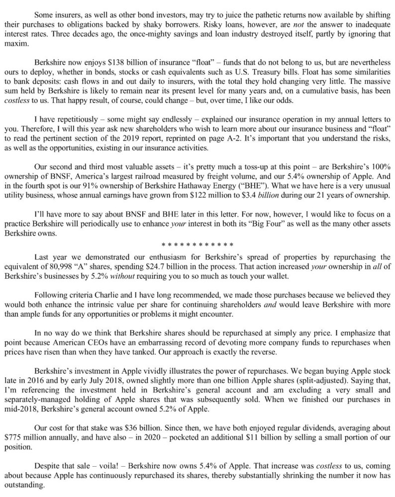 21年巴菲特致股东的信12条精华要点 附英文原版 腾讯新闻