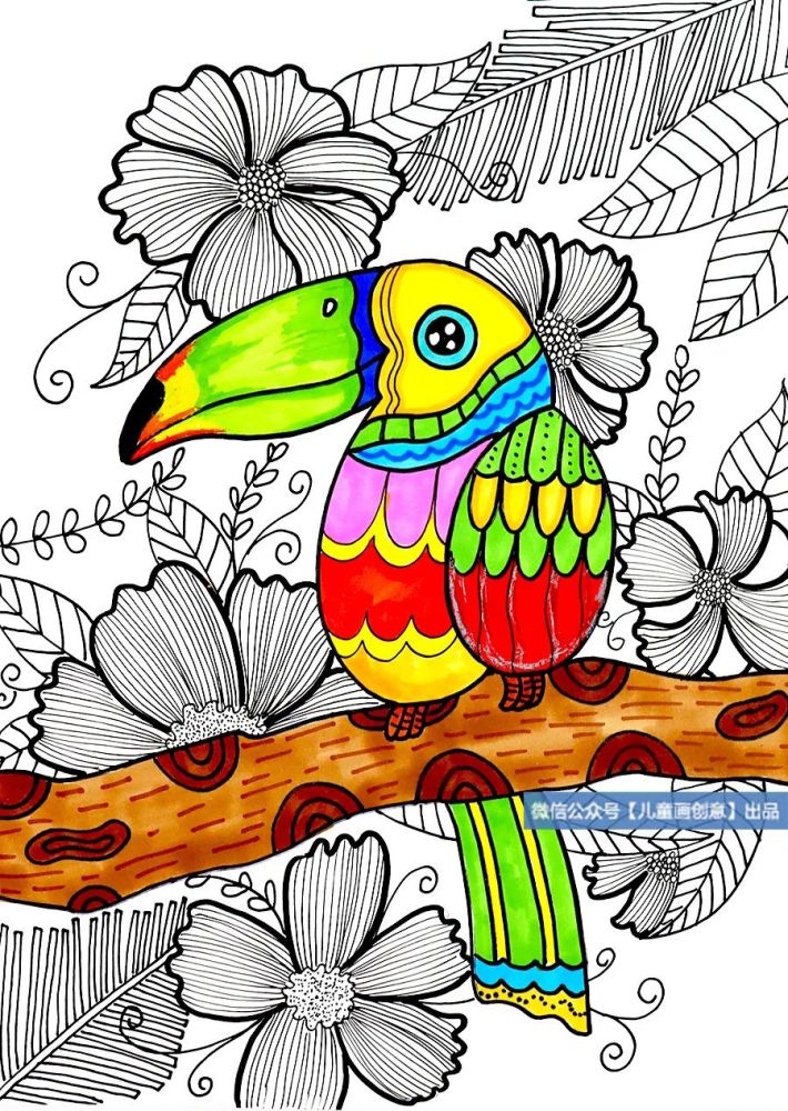 儿童画创意三款线描画教程分享一起来迎接春天