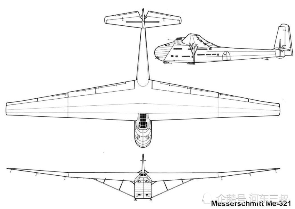 me 321滑翔机然后就有了容克斯的me322"猛犸"滑翔机,16吨载重量,后期