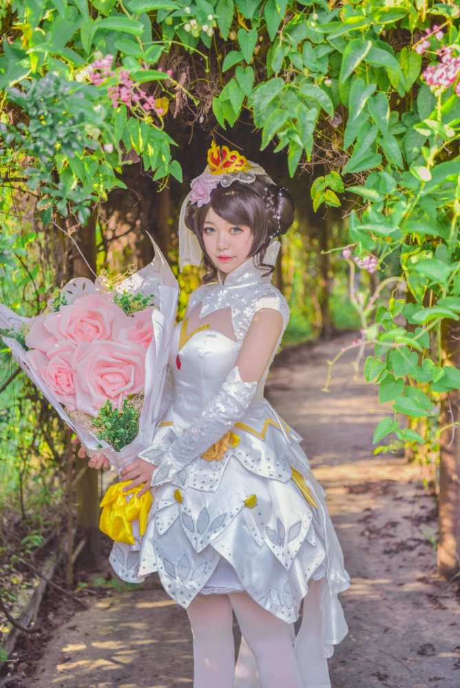 王者荣耀小乔纯白花嫁cosplay