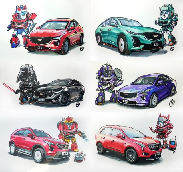 总结画凯迪拉克ct6q版汽车人系列6幅的心得