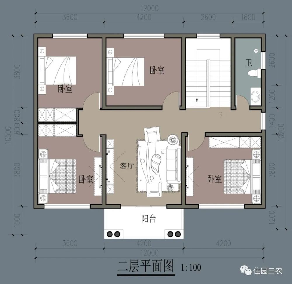 2套面宽12米以内的二层别墅,面积相差不大,风格布局不同,你喜欢哪套
