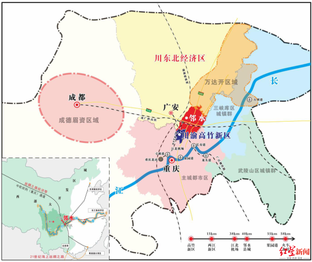 目前,川渝高竹新區已成立由廣安市和渝北區兩地黨委主要領導任