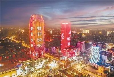 美丽的夜色腾飞的保定