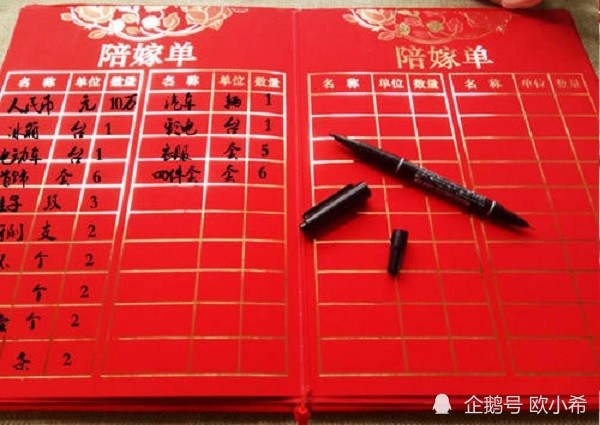 陪嫁单3,所以,大家扪心自问下,你们说江西彩礼高,你们问过女孩陪嫁了