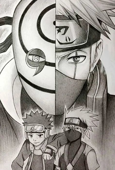 火影忍者壁纸卡卡西带土半脸壁纸图片