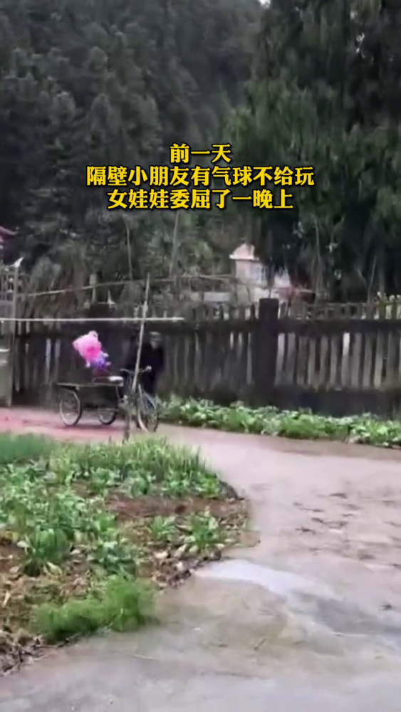 <b>感动！老人冒雨骑三轮5公里，为重外孙女买气球</b>