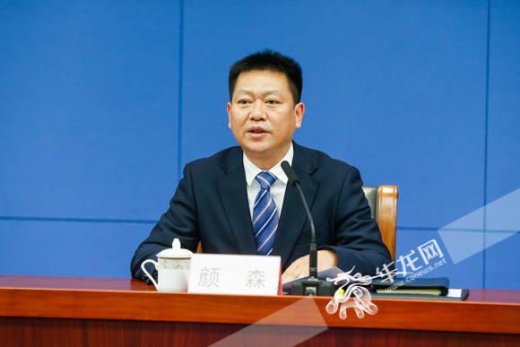 颜森回答记者提问.华龙网-新重庆客户端记者 石涛 摄