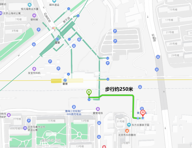 地铁站g4出口出发霍营地铁站为地铁8号线和13号线换乘站距离黄土店站