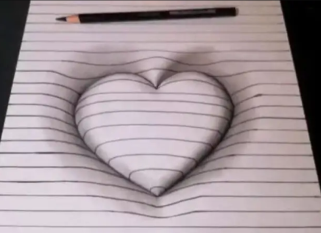 美术生教画爱心,被吐槽"太俗气",把画纸撕掉后,眼睛欺骗了我?
