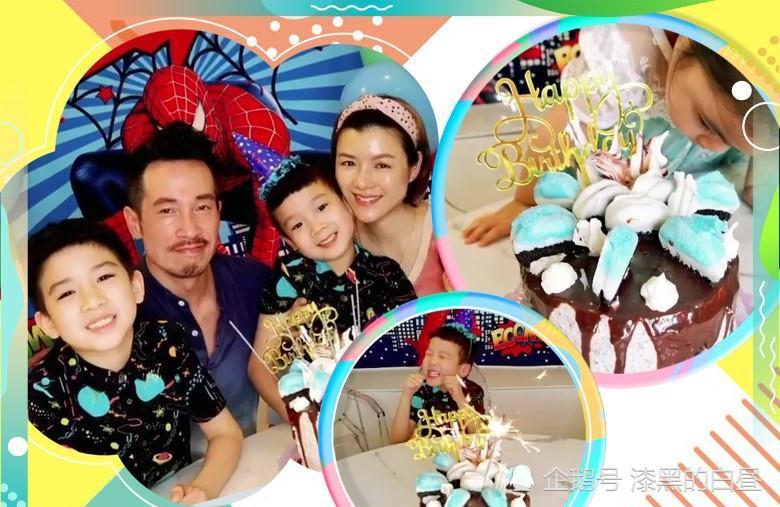 陈茵媺夫妇为次子庆生6岁陈浩锋手舞足蹈很兴奋全家福很温馨
