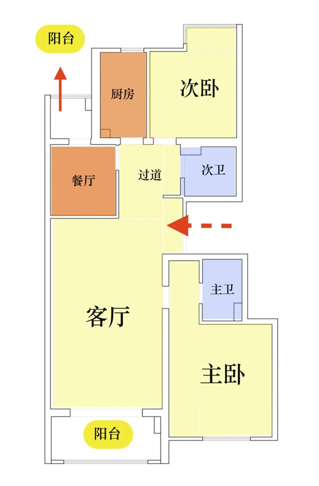 83m兩居改三居住下三代同堂