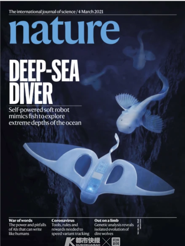 self-powered soft robot in the mariana trench.