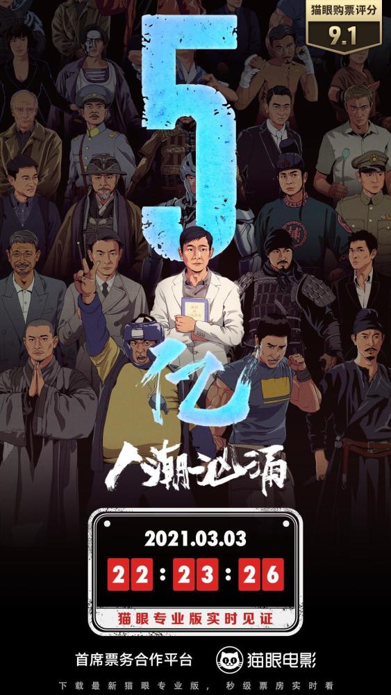 刘德华《人潮汹涌》票房破5亿,杨幂《刺杀小说家》收获814万