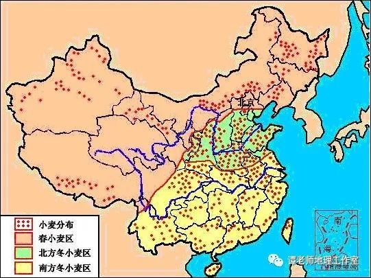 3.春小麦区,主要分布在长城以北.