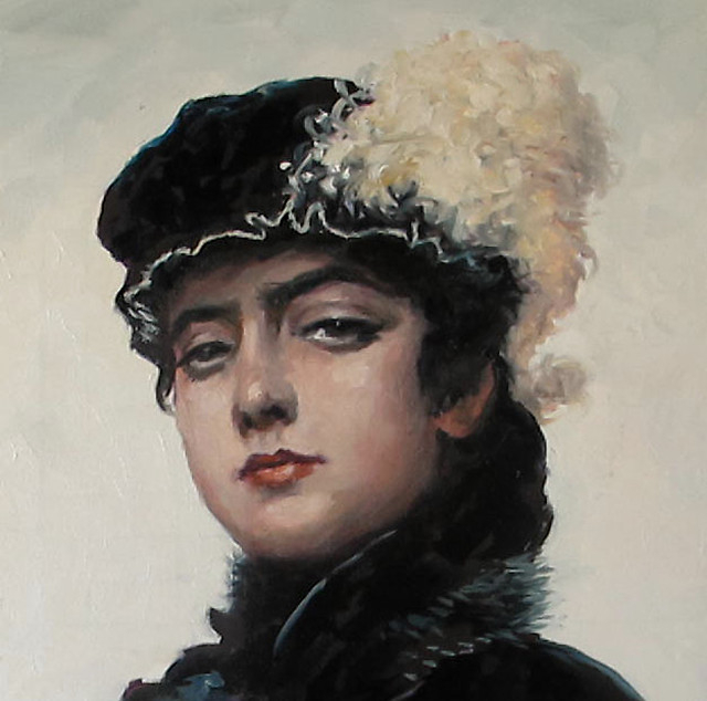 临摹俄罗斯油画《无名女郎》