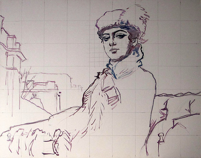 临摹俄罗斯油画《无名女郎》_腾讯网