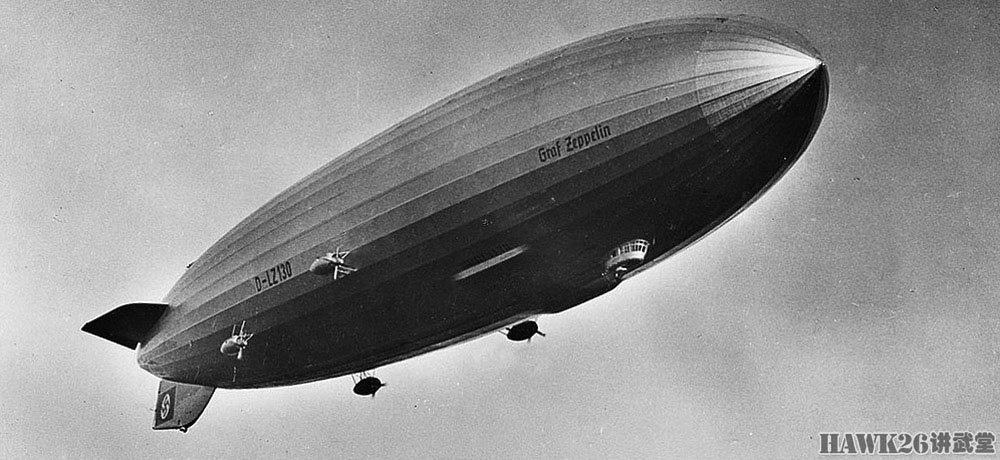 1938年,德国制造的改进版的"兴登堡"飞艇,编号为lz-130.