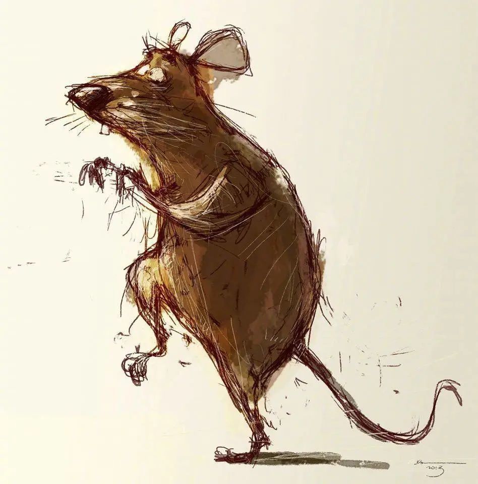 可爱的卡通绘画作品有趣的老鼠