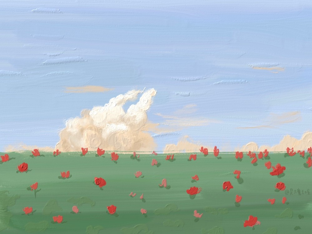 油画风ipad平板壁纸 唯美风景插画 腾讯新闻