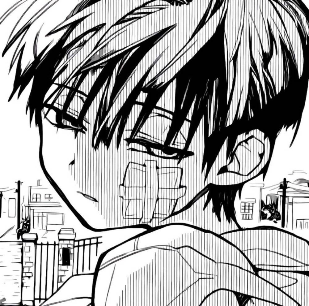 动漫头像黑白日系动漫男头