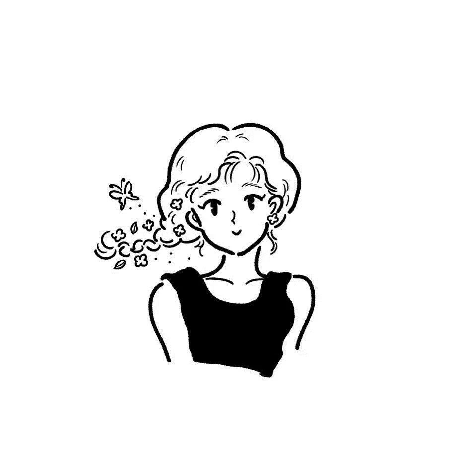 每天学一幅简笔画简笔画女生头像