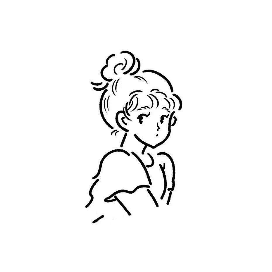 每天学一幅简笔画简笔画女生头像