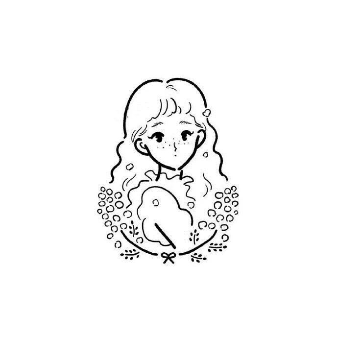 每天学一幅简笔画简笔画女生头像