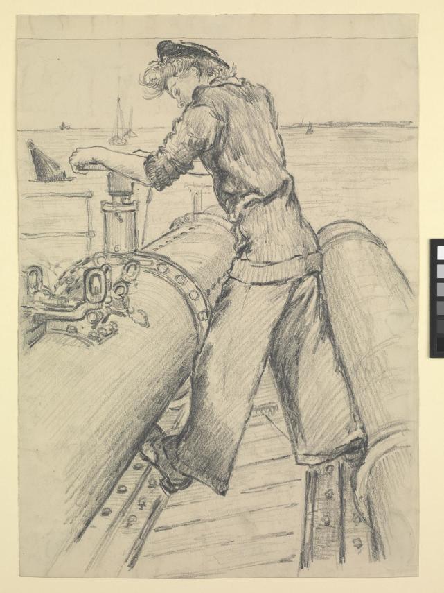 二战时期的素描 英国皇家海军女子服务队