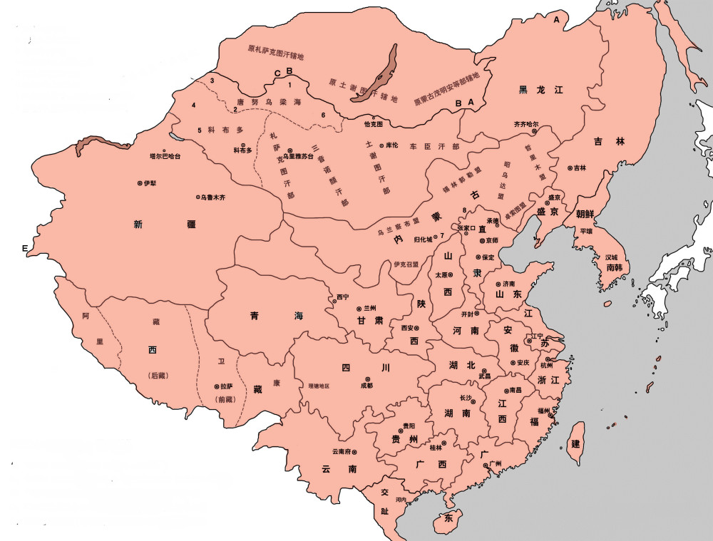 清朝鼎盛时1300万平方公里主要包含6大区中国的传统理想疆域