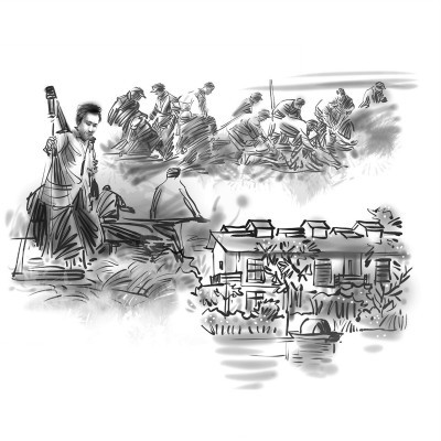 那是上世纪八十年代中期,在长江口江海交汇处滩涂地上,农人围垦所得的