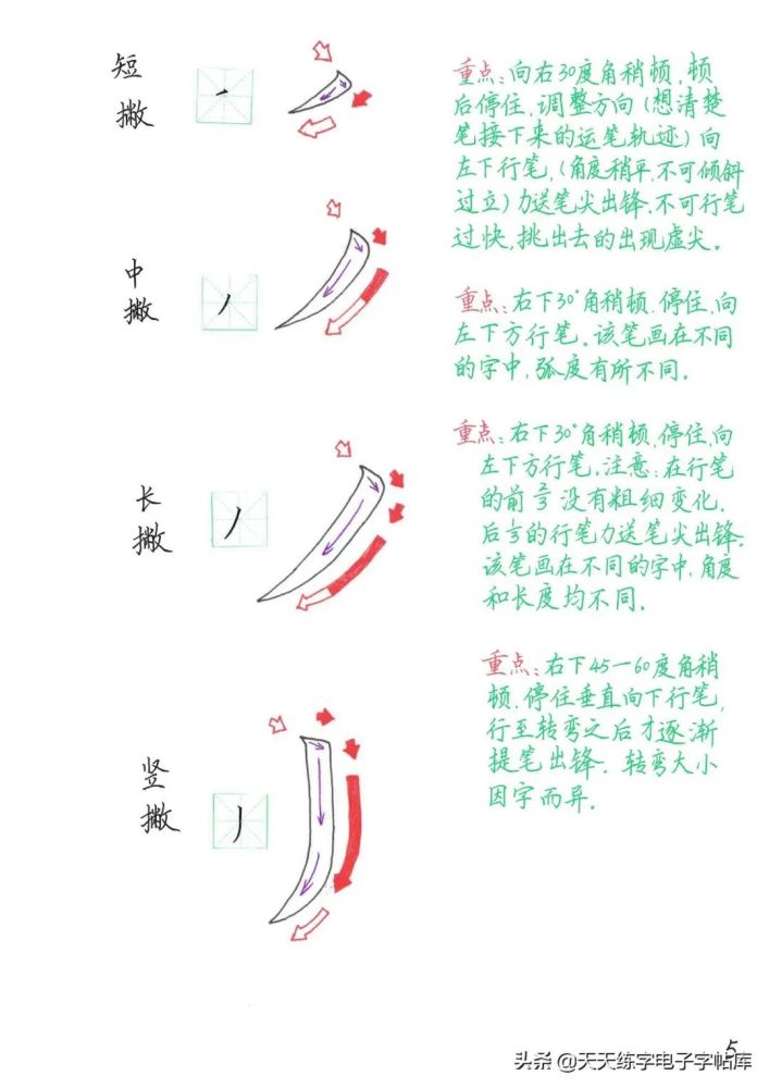 硬筆書法基本筆畫詳細講解運筆方法和書寫重點全面分析太棒了