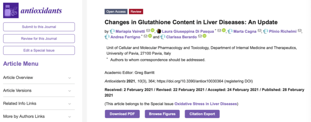 谷胱甘肽|乙肝谷胱甘肽研究，意大利科学家描述，其潜在药物开发价值