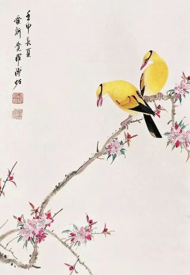 国画:三月桃花笑春风