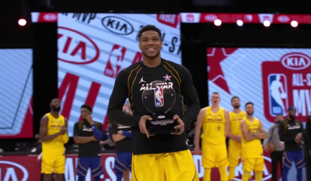 2021nba全明星正赛结束詹姆斯队大胜字母哥当选mvp