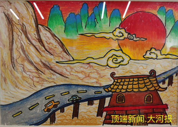 黄河主题绘画马克笔图片
