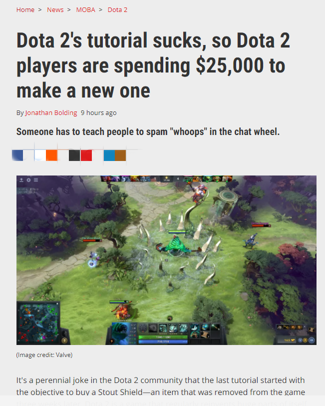 DOTA2玩家众筹优化游戏，Valve恐已经版本过时