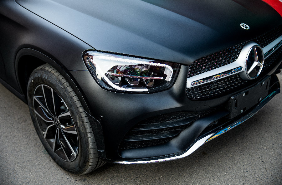 奔驰glc改色哑光黑 酷酷的感觉真好