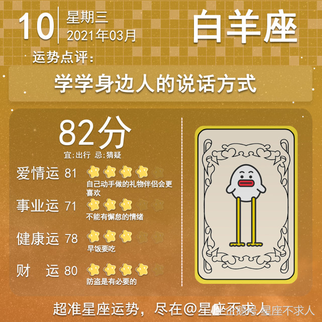 21年3月10日十二星座运势