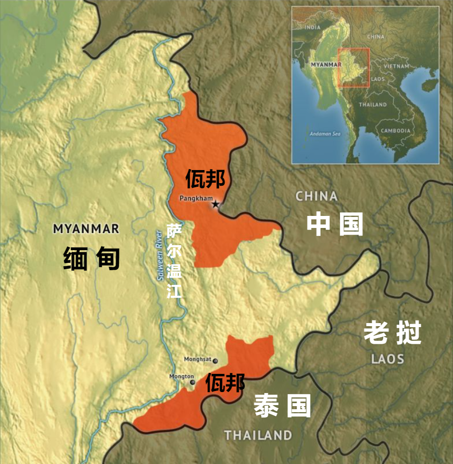 缅甸佤邦勐冒县地图图片