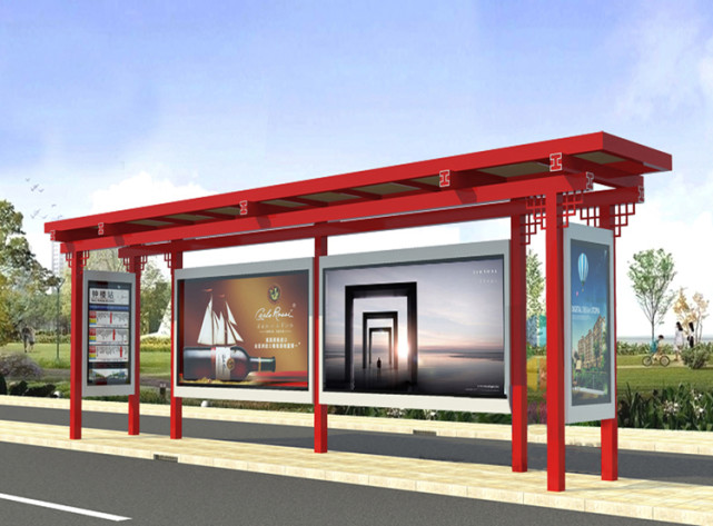 公交站台候车亭有哪些风格类型复古智能不锈钢