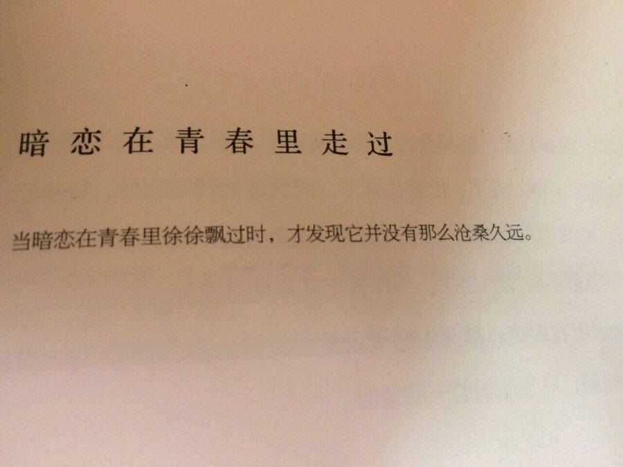 暗戀在青春裡走過