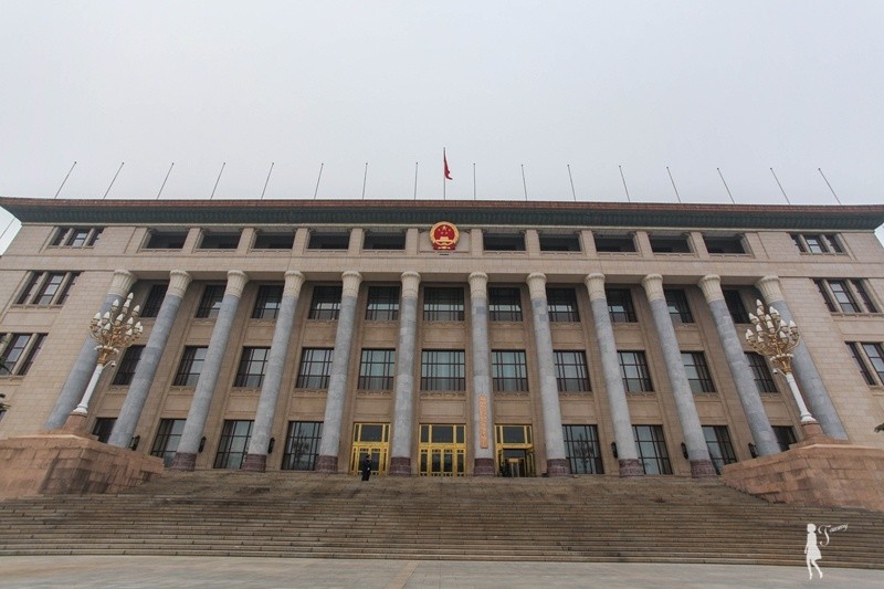 来到人民大会堂东门前朝人民大会堂东门前进人民大会堂平面图人民