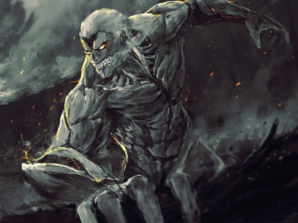 哥特风进击的巨人,艾伦仿佛撒旦降临,超大型巨人坐实破坏神称号