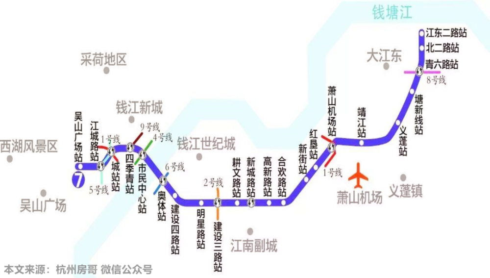 杭州楼市现状杭州地铁七号线开通经过萧山大江东