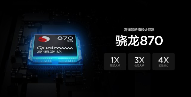 采用旗舰的骁龙870处理器,相当于骁龙865的升级版,无论是性能还是功耗